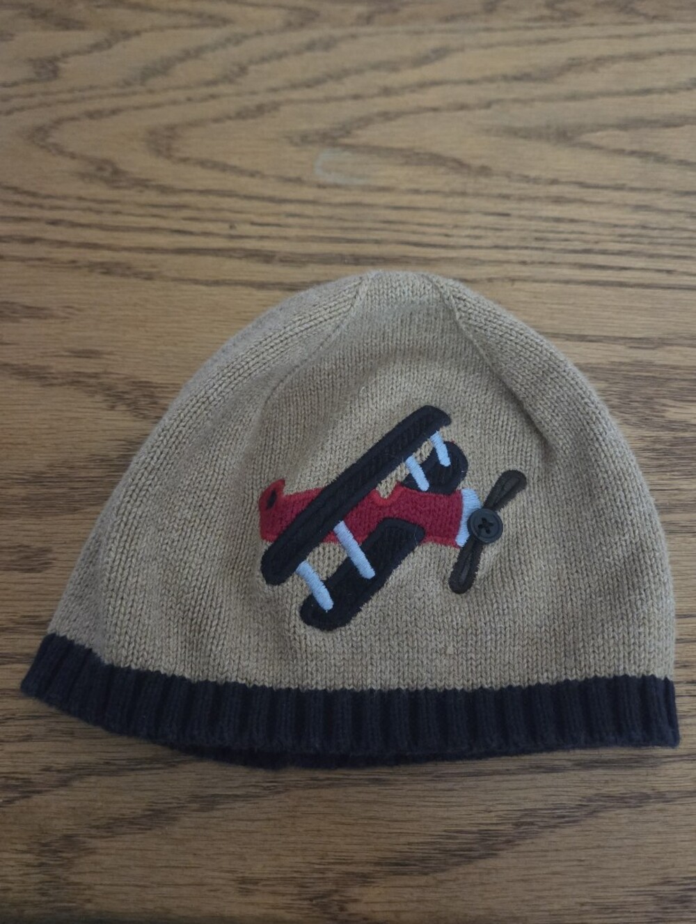 Gymboree Knit Beanie Holiday Aviator Hat Plane Brown Tan Airplane Size 2T - 3T